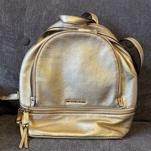 Michael Kors Metallic Gold Leather Mini Backpack